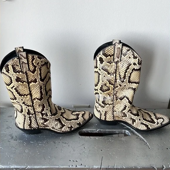 Vintage Cowboy Boots- Python Snakeskin - Picture 9 of 11